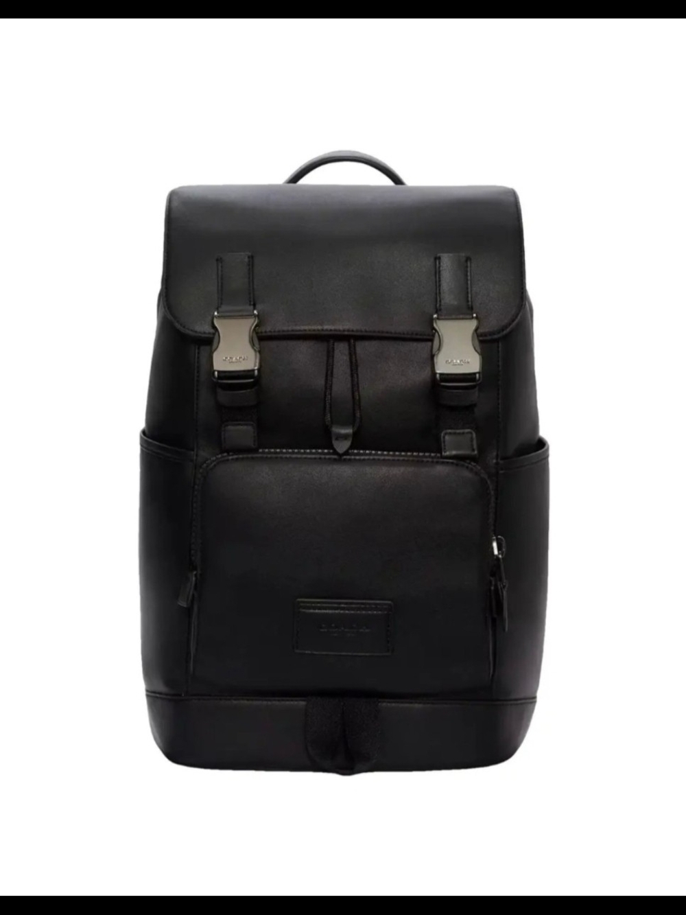Men's Coach Black Leather Track Backpack